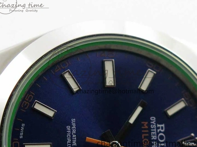 MiroTime 0226 Milgauss 116400 GV Noob 1:1 Green Sapphire Blue Dial on SS Bracelet A Thermal 3124